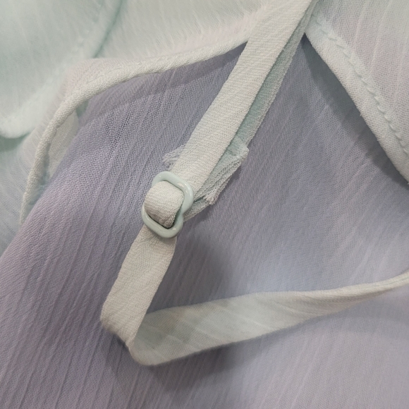 CANDIES, Ombre Ruffle Spaghetti Strap Tank, Small, Blue Tones 100% Polyester - Picture 5 of 8